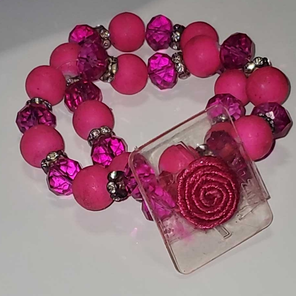 Hot Pink Fitz Design & Boutique Beaded Bracelet
